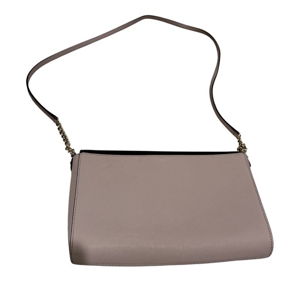 Kate Spade New York Leather Flap Crossbody Bag Black Pink Chain Strap - Picture 2 of 16